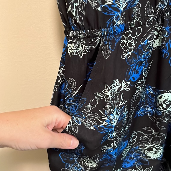 Candie’s Blue Floral Mini Dress | Lightweight Unlined Pull On Dress - Picture 4 of 14